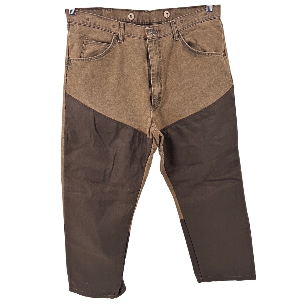 Wrangler Pro Gear Pants 36x28 (actual) Men's Brown Canvas Double‎ Knee Work